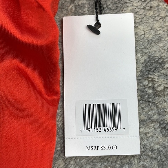 NWT Jason Wu Cinched Front Red Satin Midi Dress Slinky Lingerie Style Sz S - Picture 11 of 12